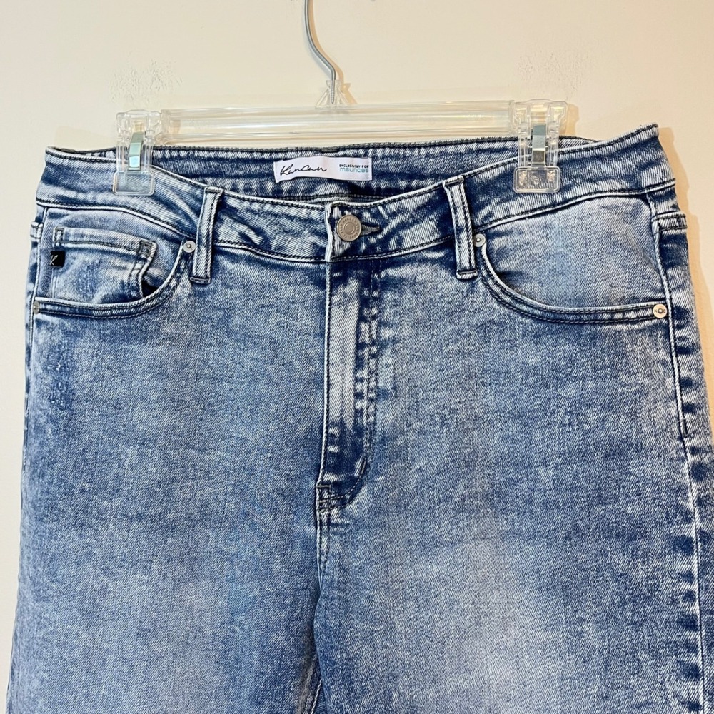 KanCan Jeans Maurices High Rise Straight Cropped Acid‎ Wash Raw Hem Stretch 31 - Picture 3 of 6